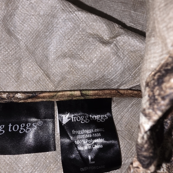 Frogg Toggs Realtree Camo Hooded Rain Jacket Men's Large Zip/Snap Front - Picture 5 of 7